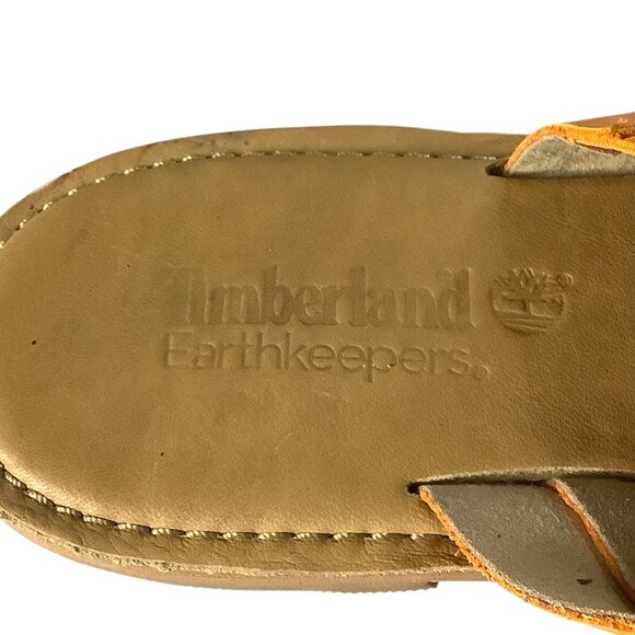Timberland Earthkeepers Sheafe Flip Flop Sandals Womens Size 8 Orange Leather - Picture 4 of 13